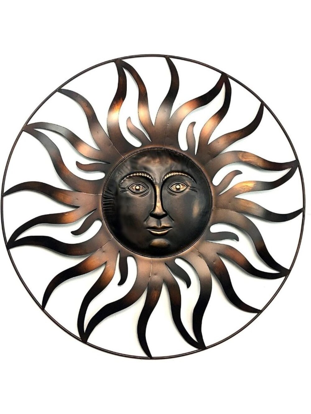 Large Sun Metal Wall Art Sculpture for Indoor/Outdoor Decor - Rustic Farmhouse
